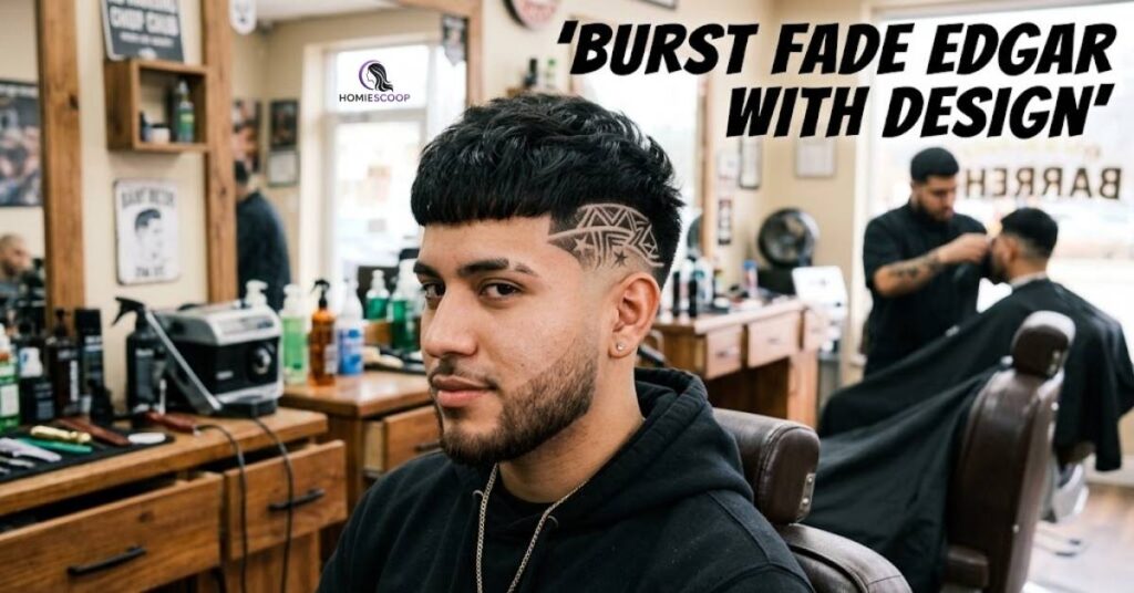 Burst Fade Edgar with Design