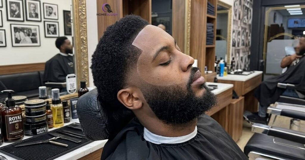 Burst fade with Beard black man