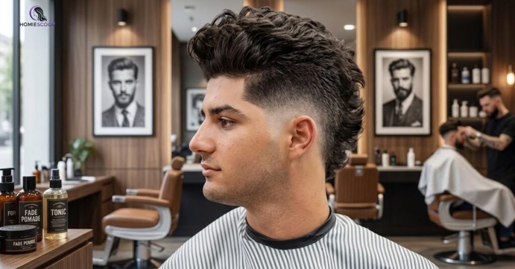 Comb Over Wavy Burst Fade