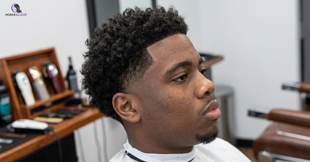 Curly Burst Fade for Black Men