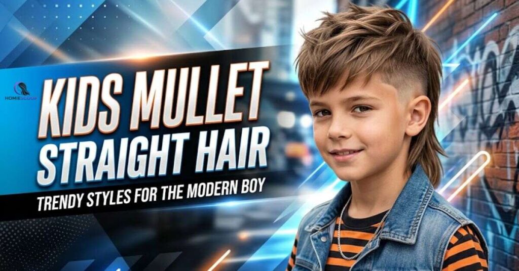 Kids Mullet Fade Straight Hair