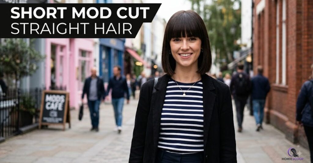 Short Mod Cut Straight Hair