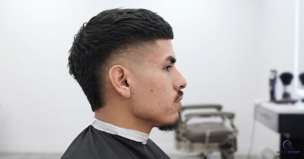 Textured Burst Fade Mullet