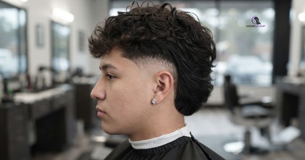 Burst Fade Mullet for Thick Hair