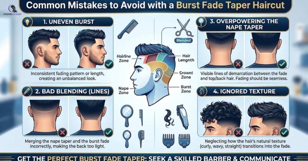 Common Mistakes to Avoid with a Burst Fade Taper Haircut