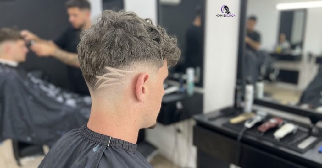 Buzz Cut with Hair Design Burst Fade
