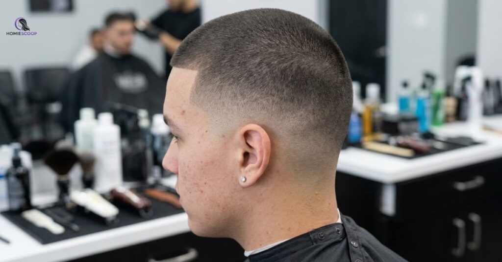 Buzz Cut with Temple Fade Burst